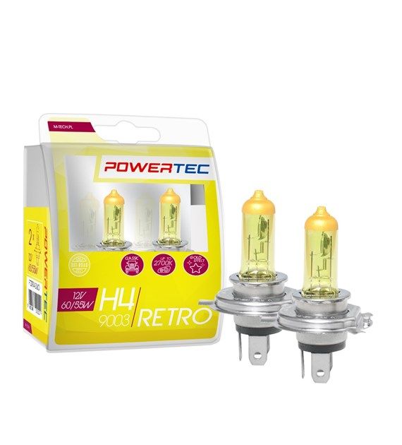 Сијалица PTZRT4-DUO 12v h4 Powertec retro