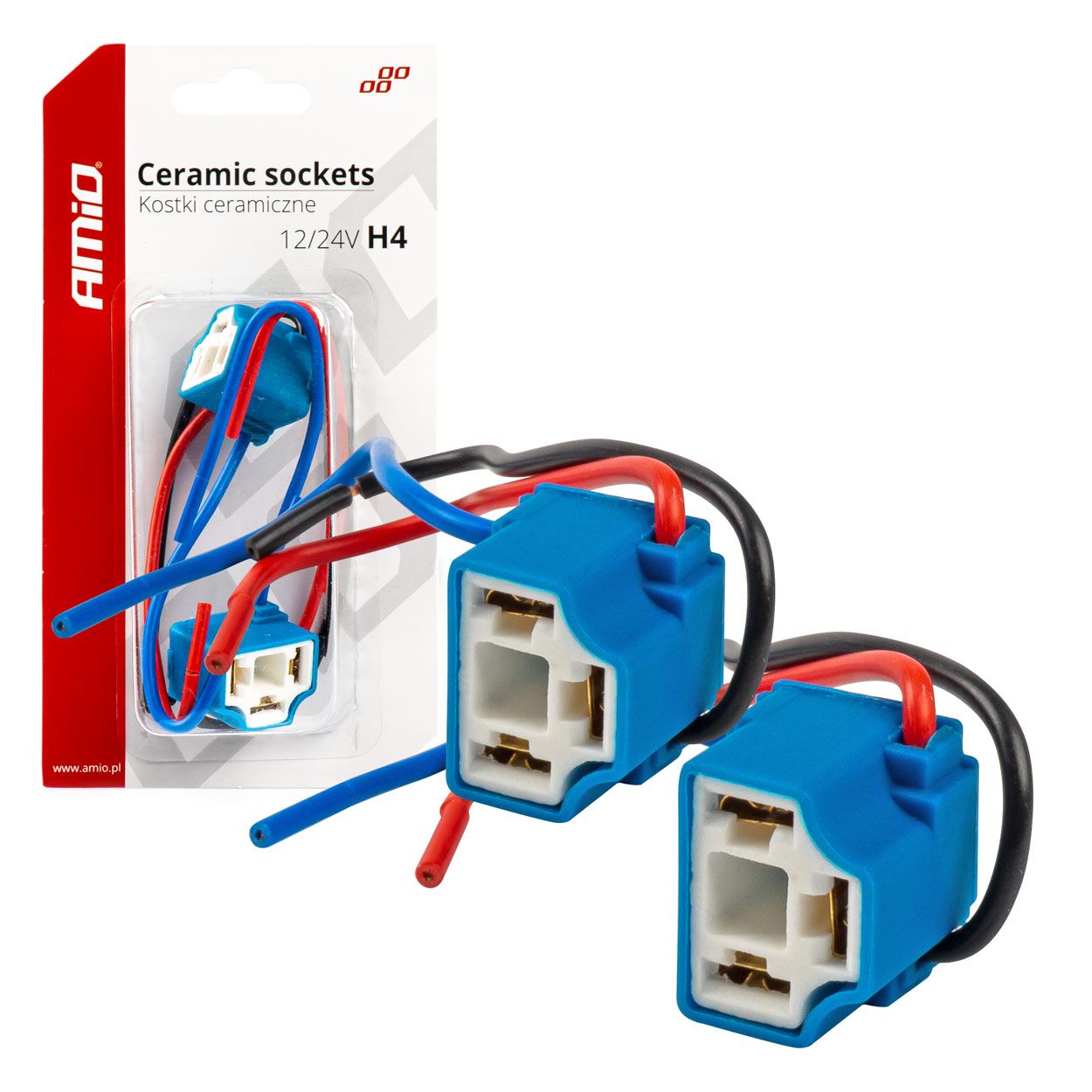 Аголна керамичка фасонка H4 15cm cable 2pcs AMIO-03053