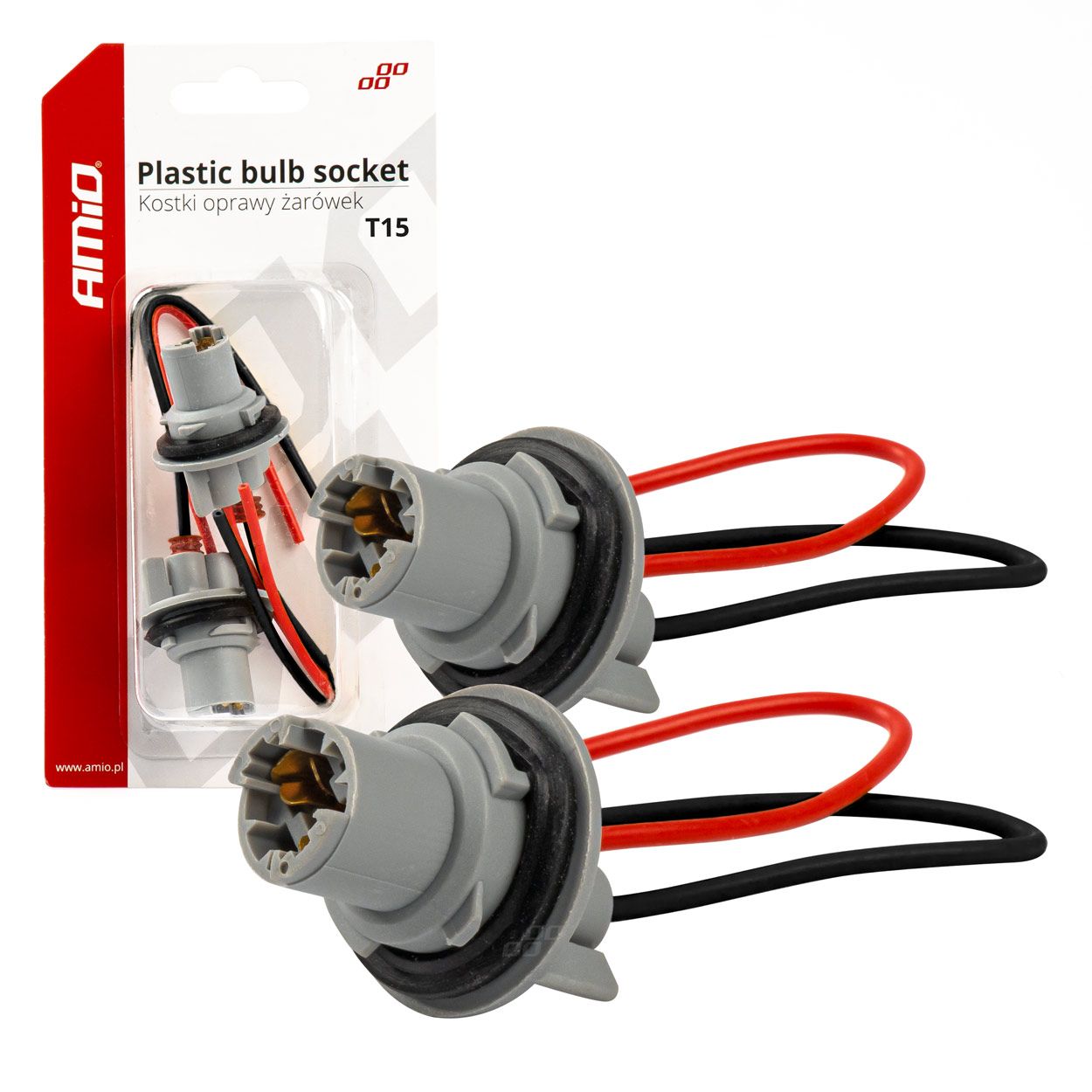 Пластична фасонка T15 15cm cable 2pcs AMIO-03049