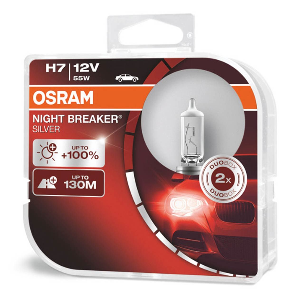 Сијалица AMIO-O-64210NBS-HCB 12v H7 55w + 100%  Night breaker silver 2pcs /Set PX26d Osram