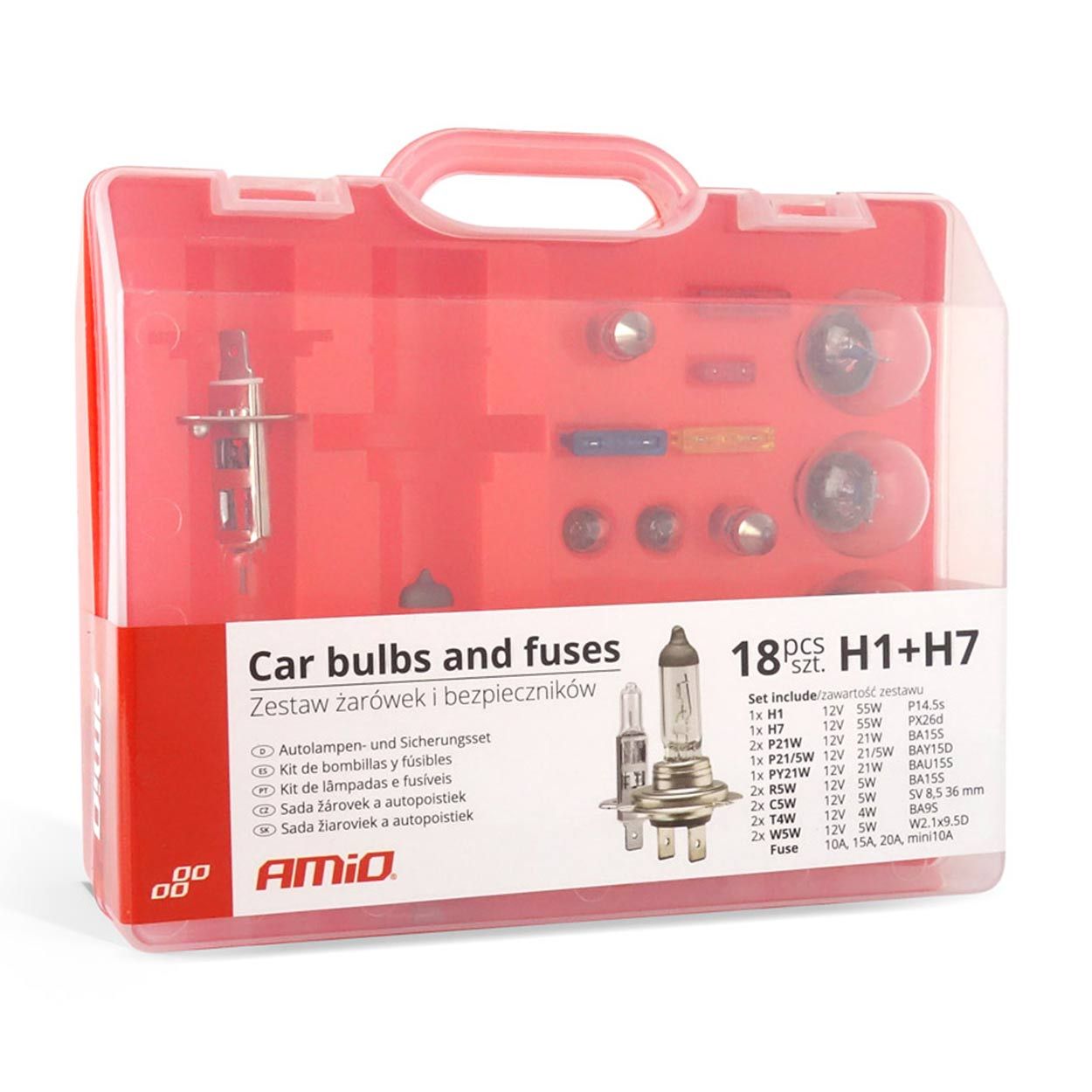 Сијалица сет H1+H7 18pcs AMIO-01498