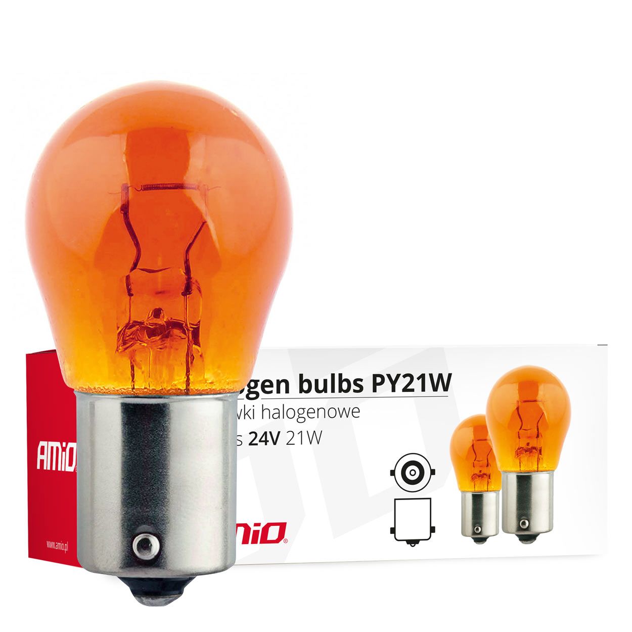 Сијалица PY21W BA15S 24A AMBER AMIO-01005