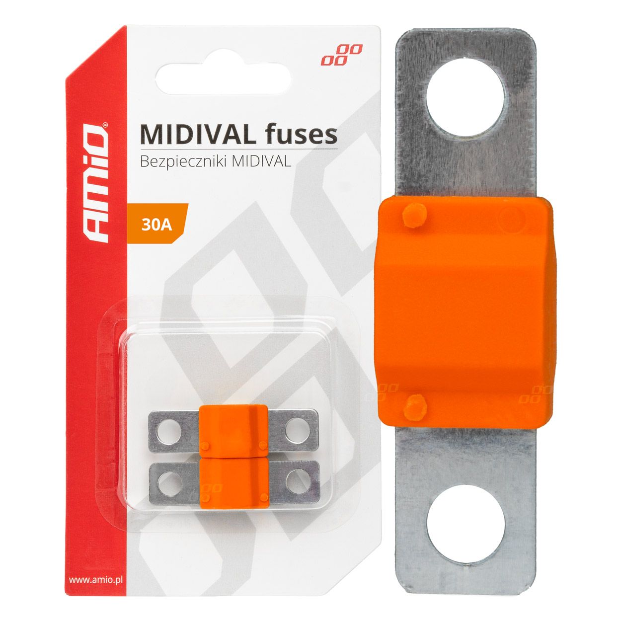 Осигурач MIDIVAL 30A 2pcs blister AMIO-03473