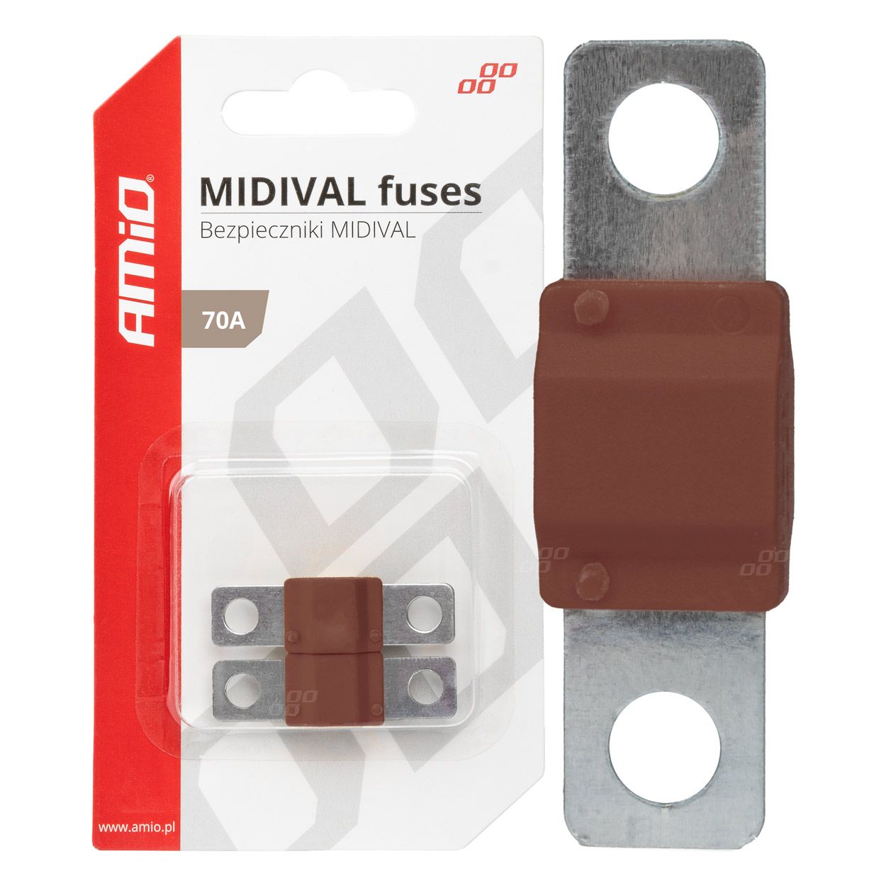 Осигурач MIDIVAL 70A 2pcs blister AMIO-03477