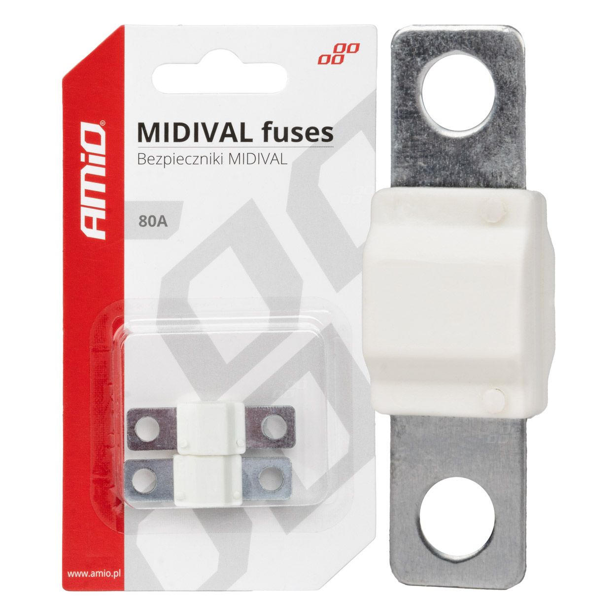 Осигурач MIDIVAL 80A 2pcs blister AMIO-03478