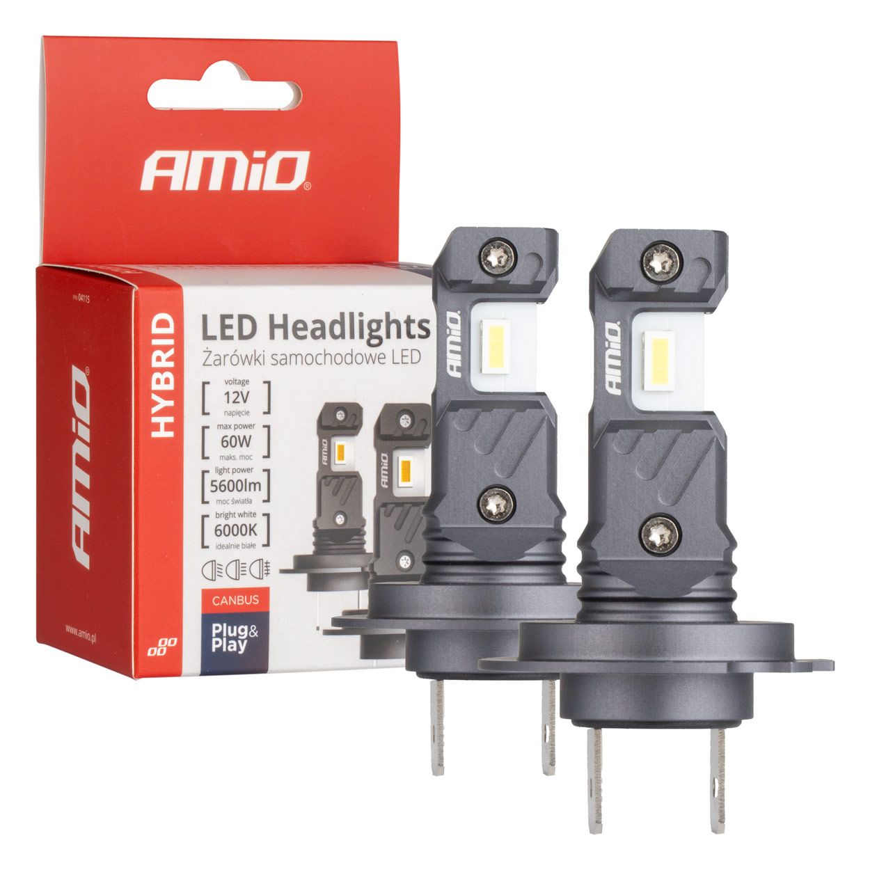 Сијалица LED сет AMIO-04115 12v H7 60w PX26d HYBRID series Plug and Play CanBus