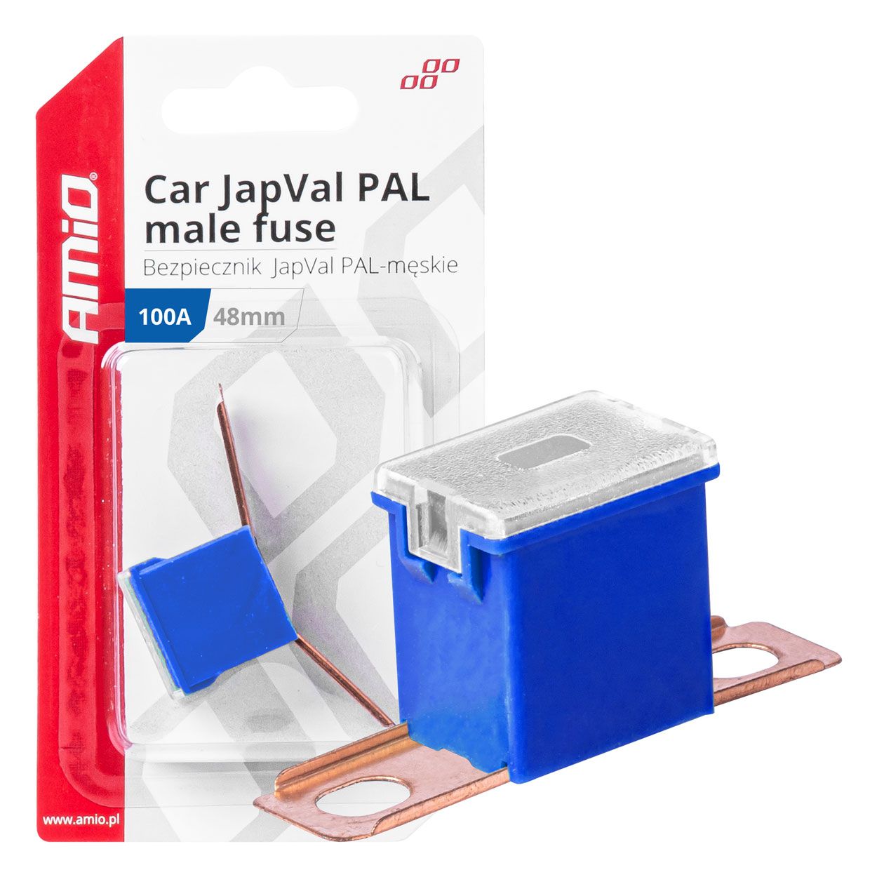 Осигурач JAPVAL PAL BENT  36/48mm 1pcs 100A blister AMIO-03424