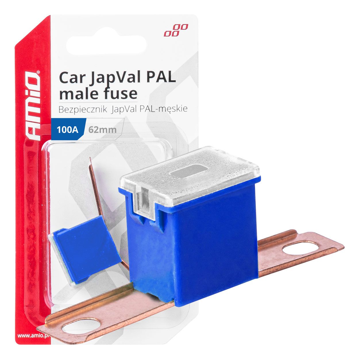 Осигурач JAPVAL PAL BENT 48/62mm 1pcs 100A blister AMIO-03433