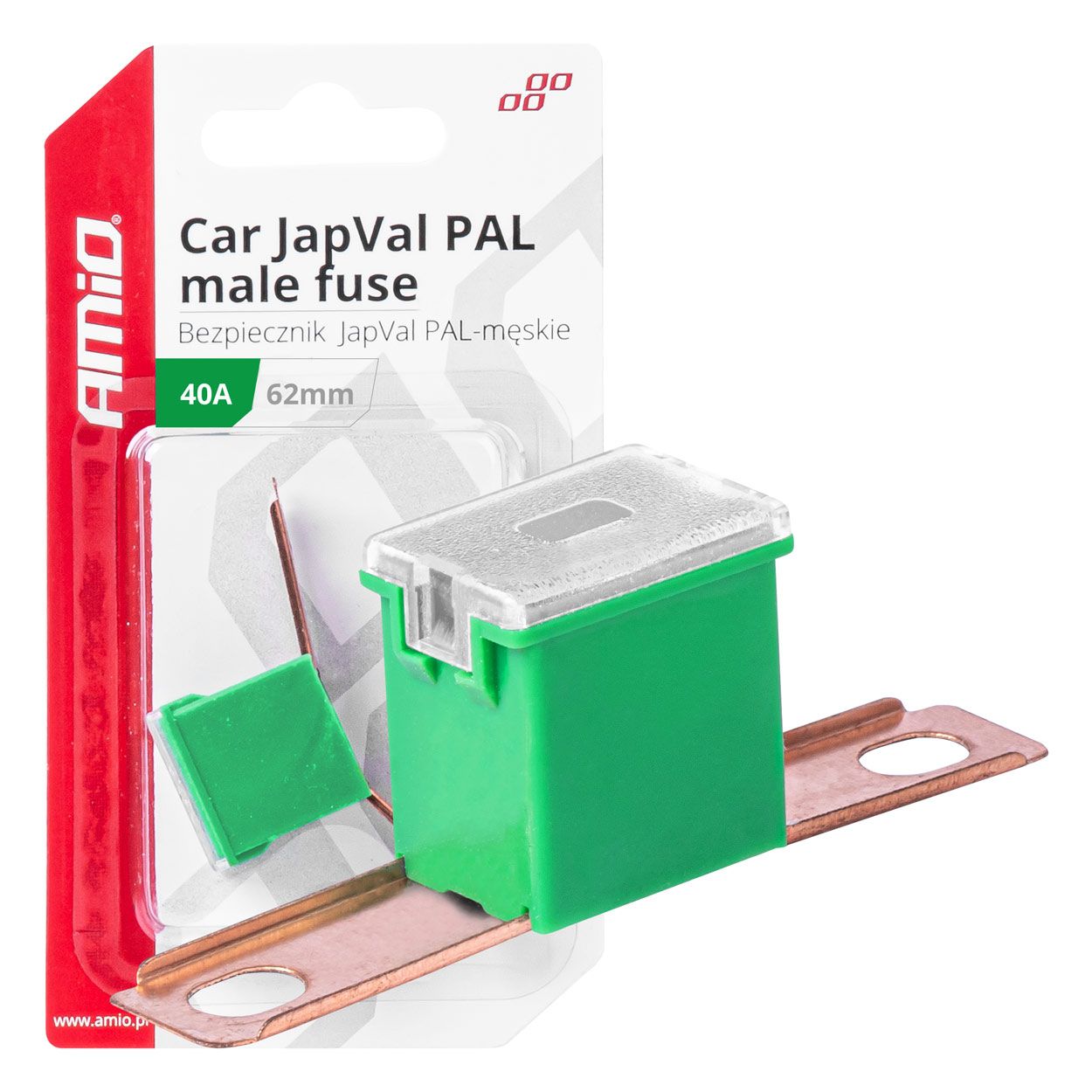 Осигурач JAPVAL PAL BENT 48/62mm 1pcs 40A blister AMIO-03428