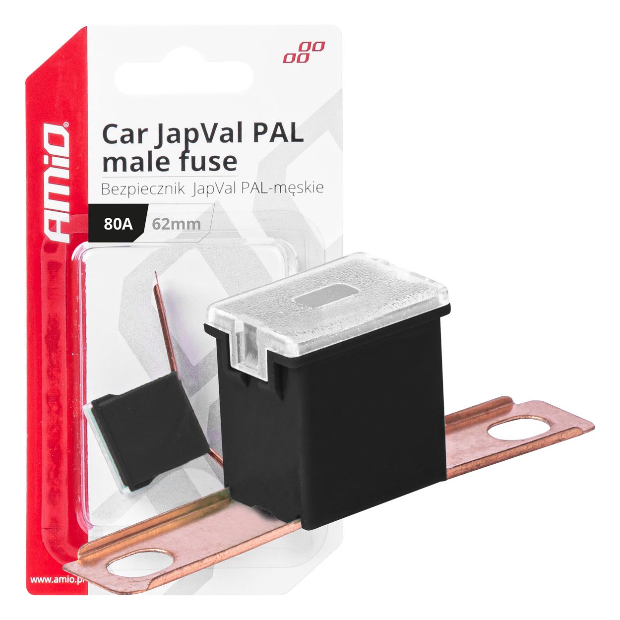 Осигурач JAPVAL PAL BENT 48/62mm 1pcs 80A blister AMIO-03432