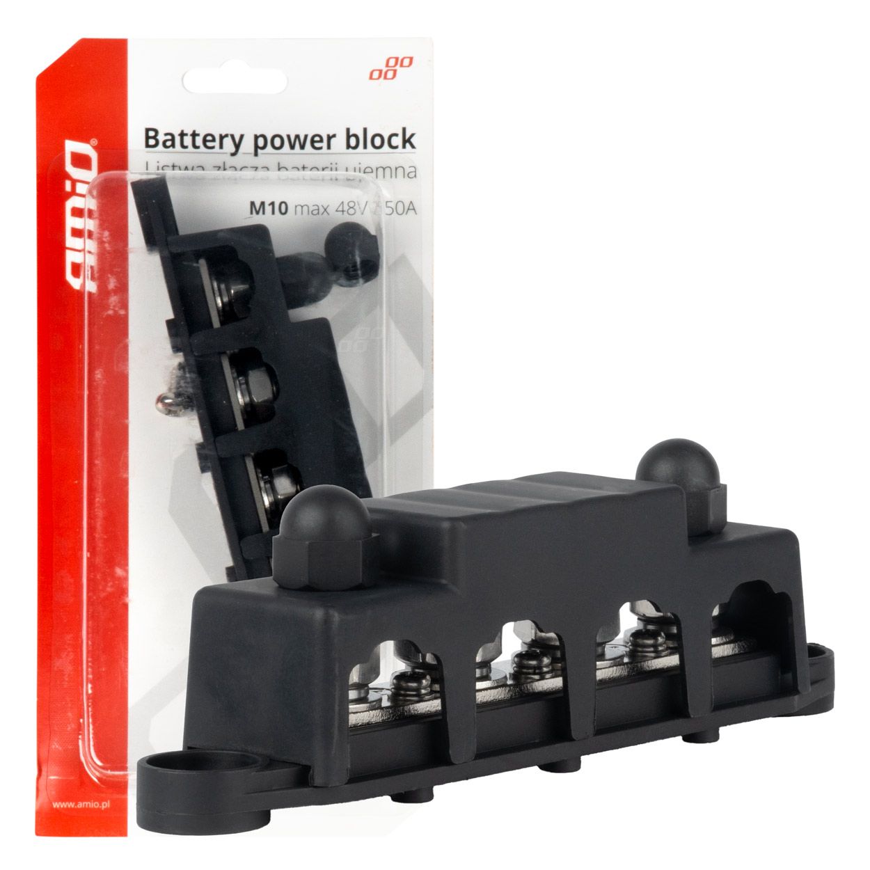 Терминал за струја минус M10 4-stud max 48V 250A AMIO-03811