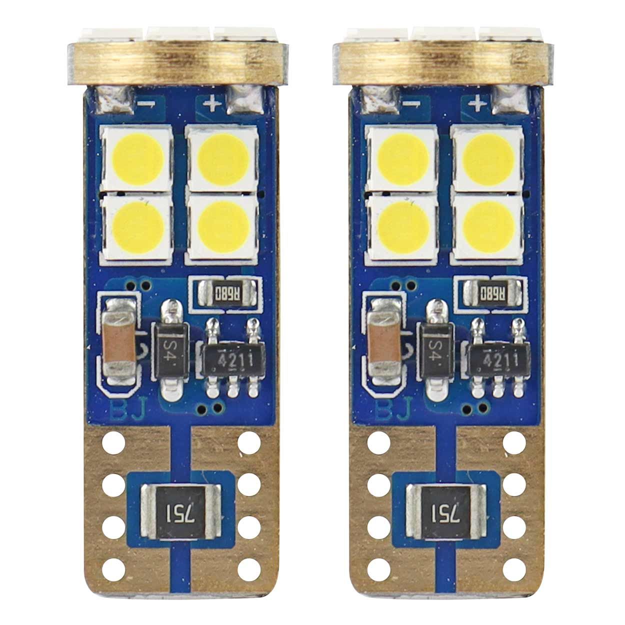 Сијалица LED AMIO-01636 12SMD 2835 T10e W5W White 12V/24V CanBus