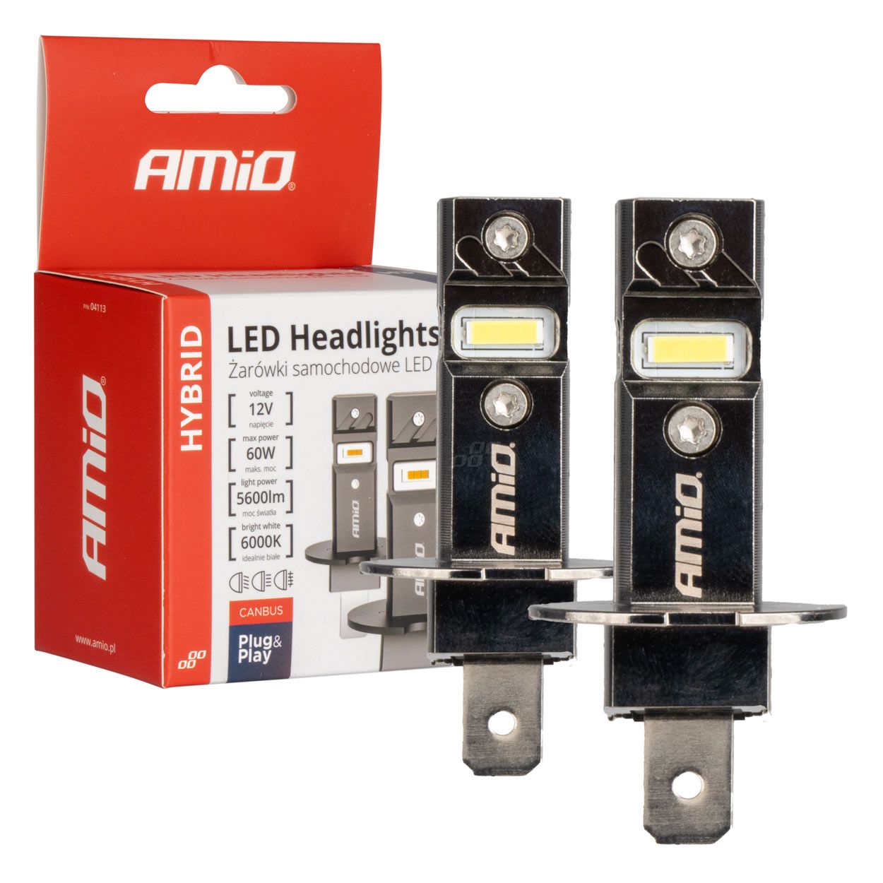 Сијалица LED сет AMIO-04113 max 60W H3 HYBRID series Plug and Play CanBus