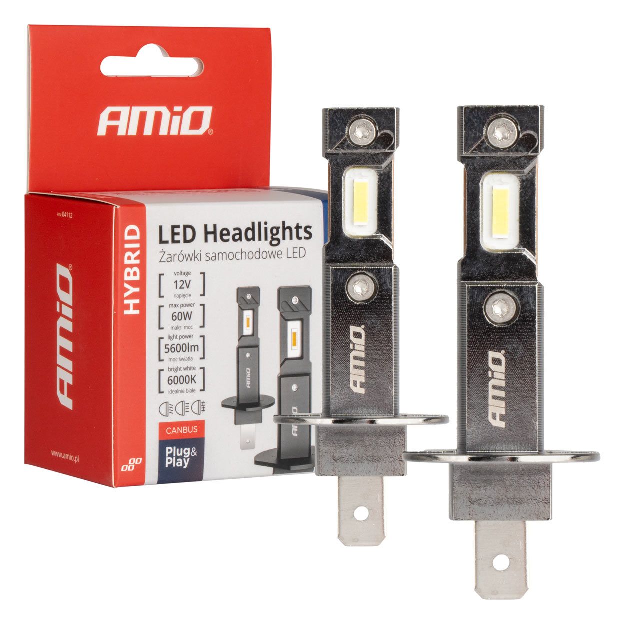 Сијалица LED сет AMIO-04112 max 60W H1 HYBRID series Plug and Play CanBus