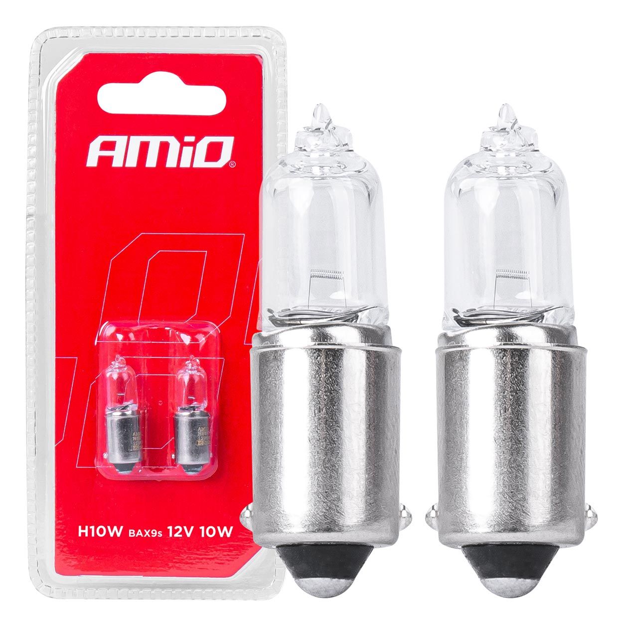 Сијалица AMIO-03356 H10W 12V 10W BAX9S white blister 2pcs Amio