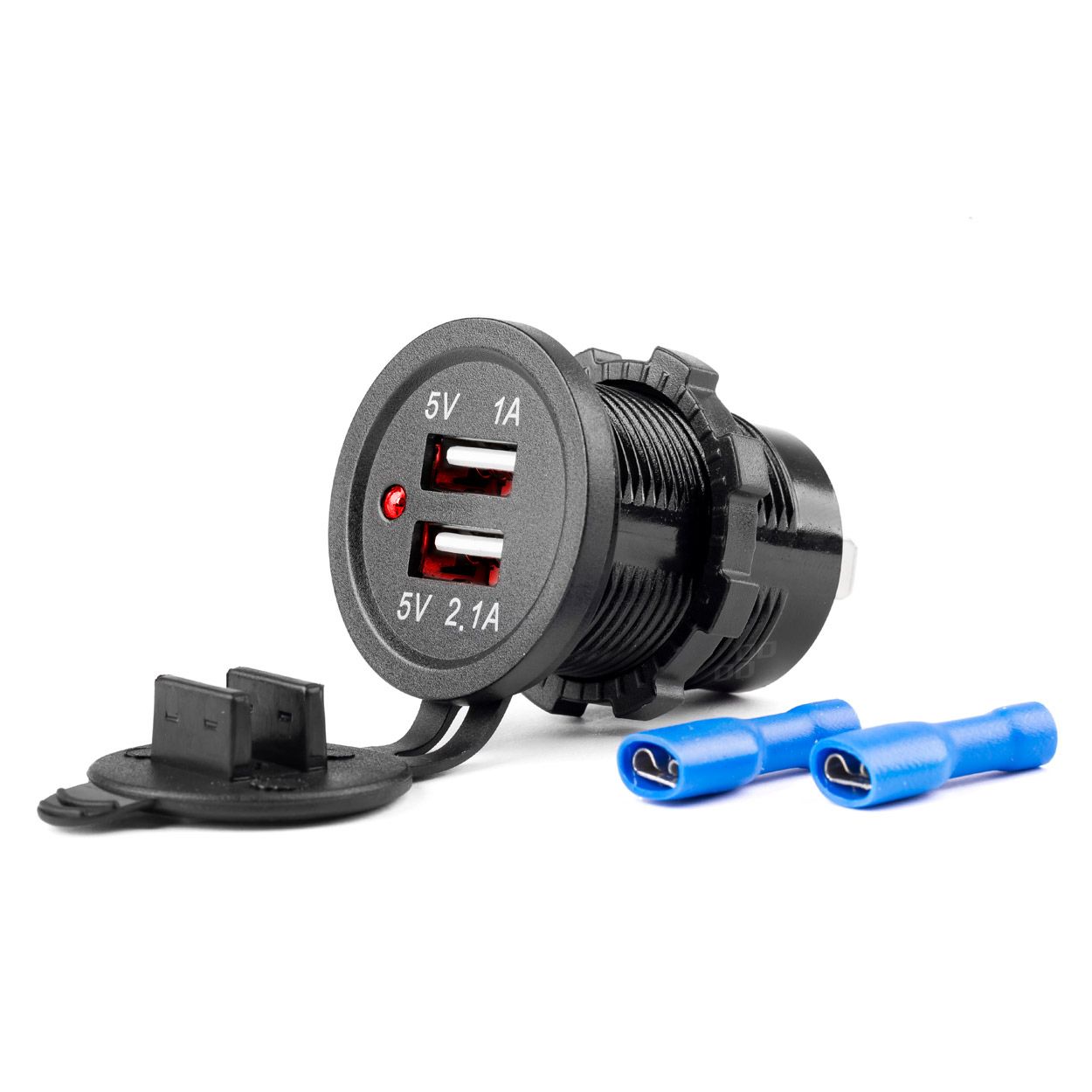 Водоотпорен полнач за телефон 2xUSB 12/24V 3.1A AMIO-02853