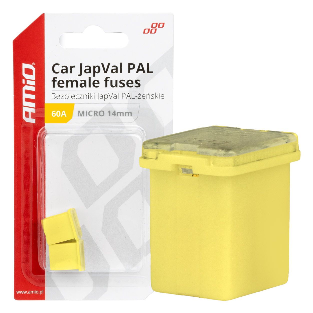 Осигурач JAPVAL PAL MICRO 14mm 2pcs 60A blister AMIO-03456