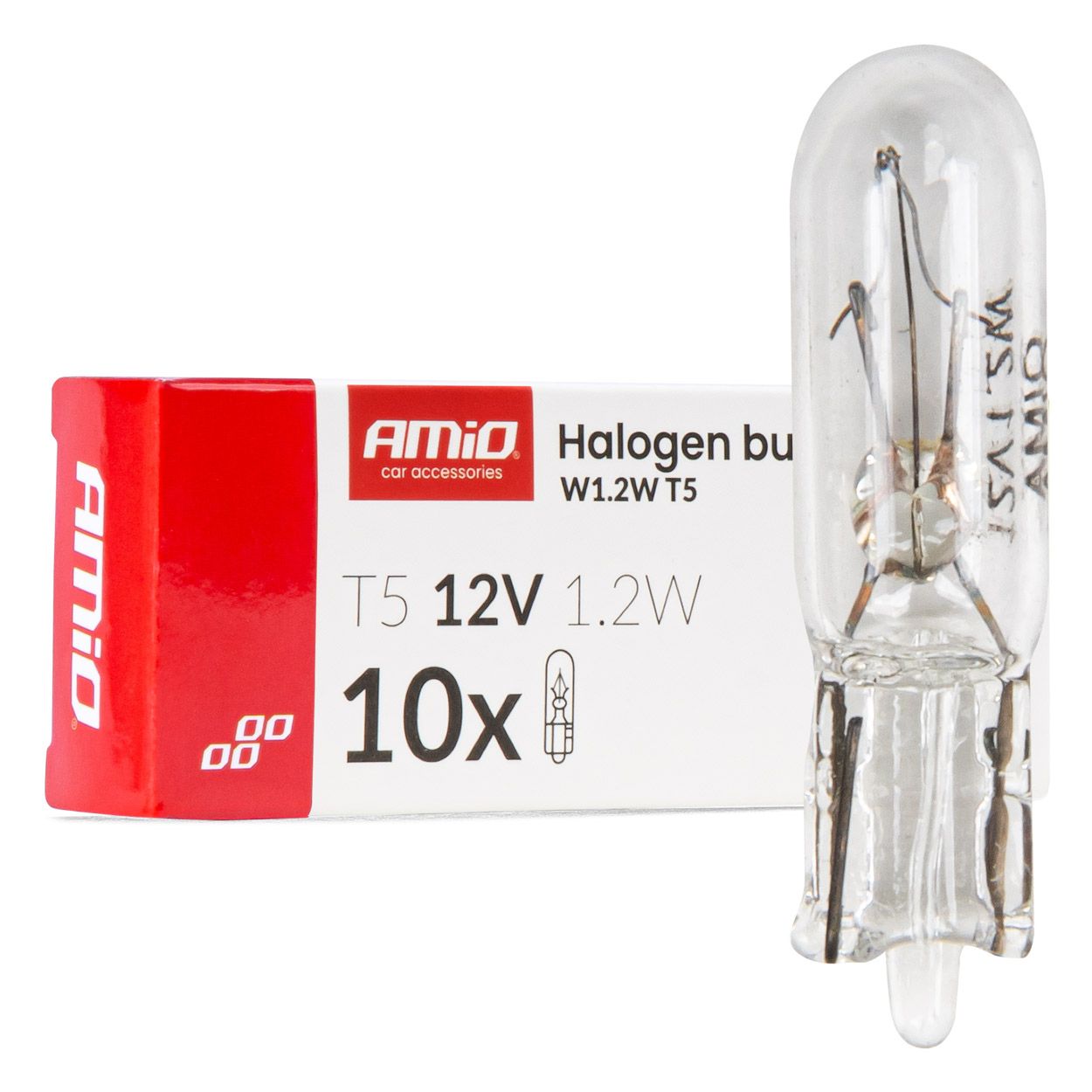 Сијалица T5 12V1.2W W2x4.6d 10pcs AMIO-04412