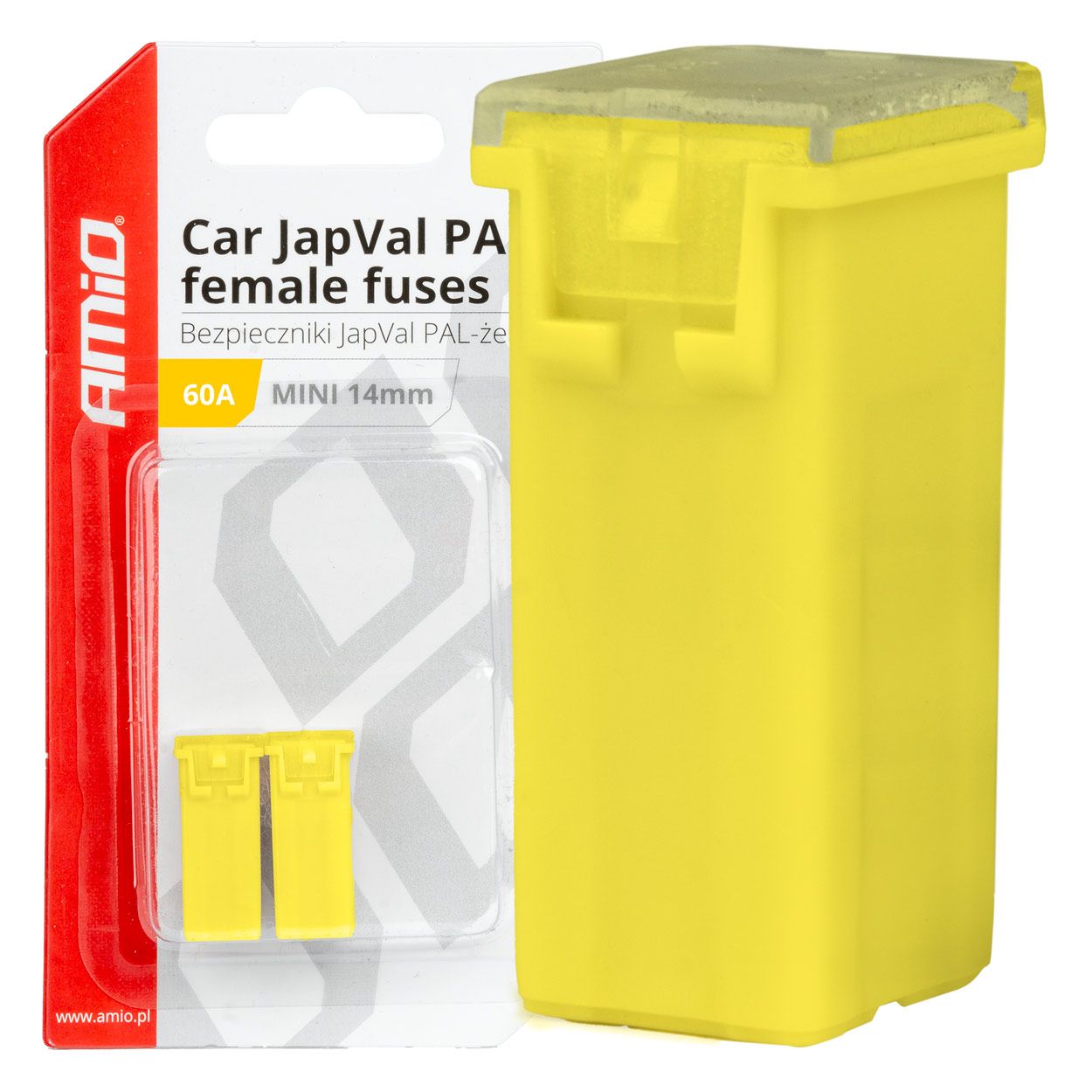Осигурач JAPVAL PAL MINI 14mm 2pcs 60A blister AMIO-03440