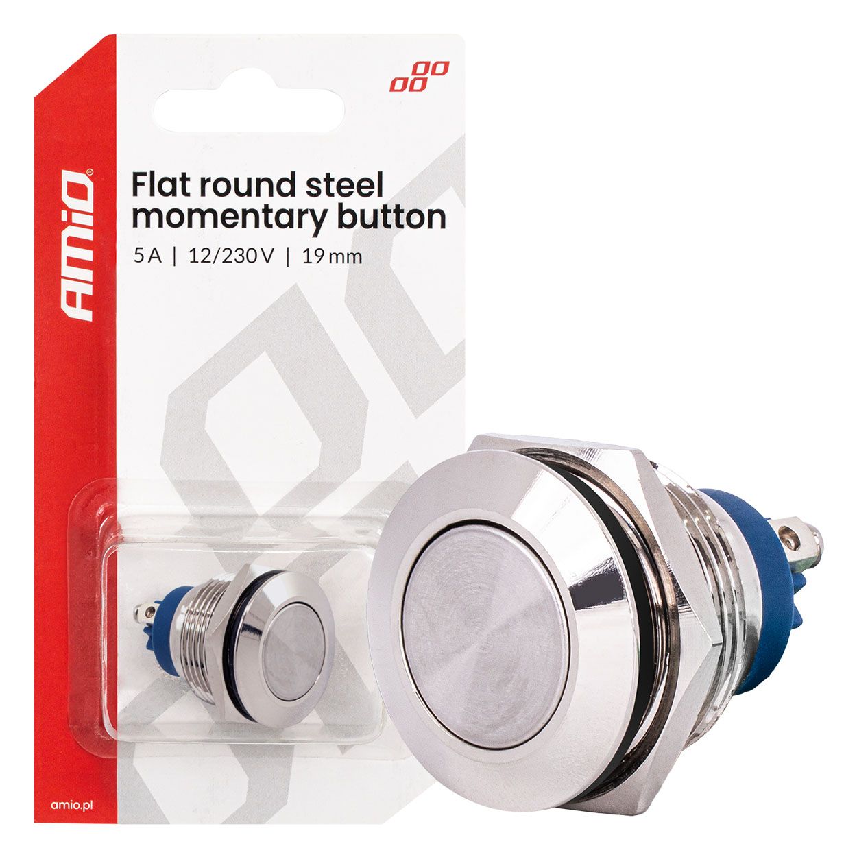 Старт копче  19mm 5A12/230V AMIO-04436