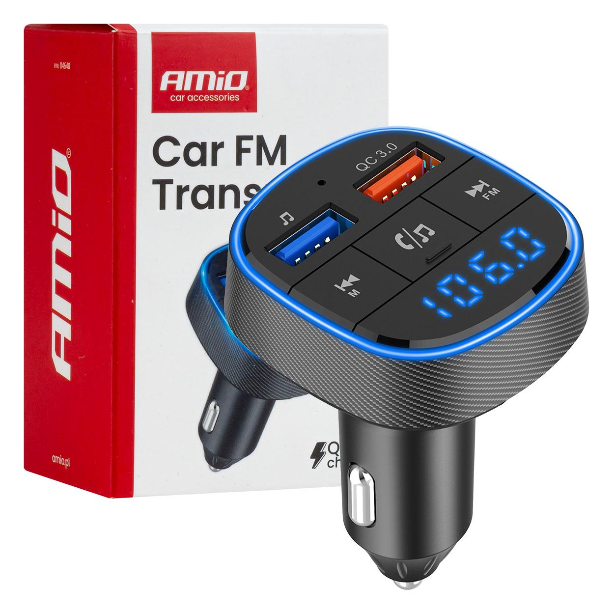 Автомобилски FM предавател 2xUSB A AMIO-04648