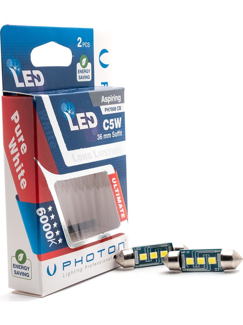 Сијалица PH7008 12V 5W 3 SMD LED Can-Bus C5W 36mm 6000K СЕТ (2пар.)